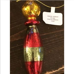 New Hand Blown Glass Christmas Tree Ornament Elegant Red Green Icicles Vintage